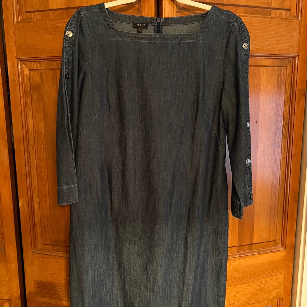 TALBOTS LIGHTWEIGHT DEMIN BLUE DRESS